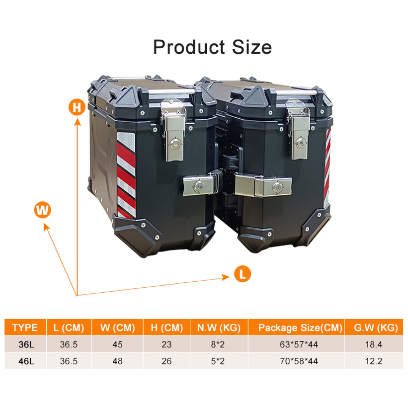 Универсальные боковые кофры для мотоциклов объемом 36 л